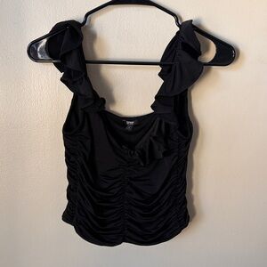NWT Express Body Contour Ruched Ruffle Compression Tank